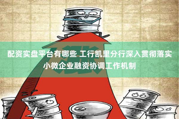 配资实盘平台有哪些 工行凯里分行深入贯彻落实小微企业融资协调工作机制