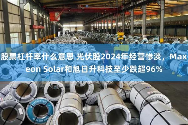 股票杠杆率什么意思 光伏股2024年经营惨淡，Maxeon Solar和旭日升科技至少跌超96%